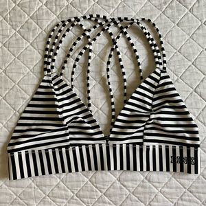 PINK Victoria’s Secret White Stripe Bralette M